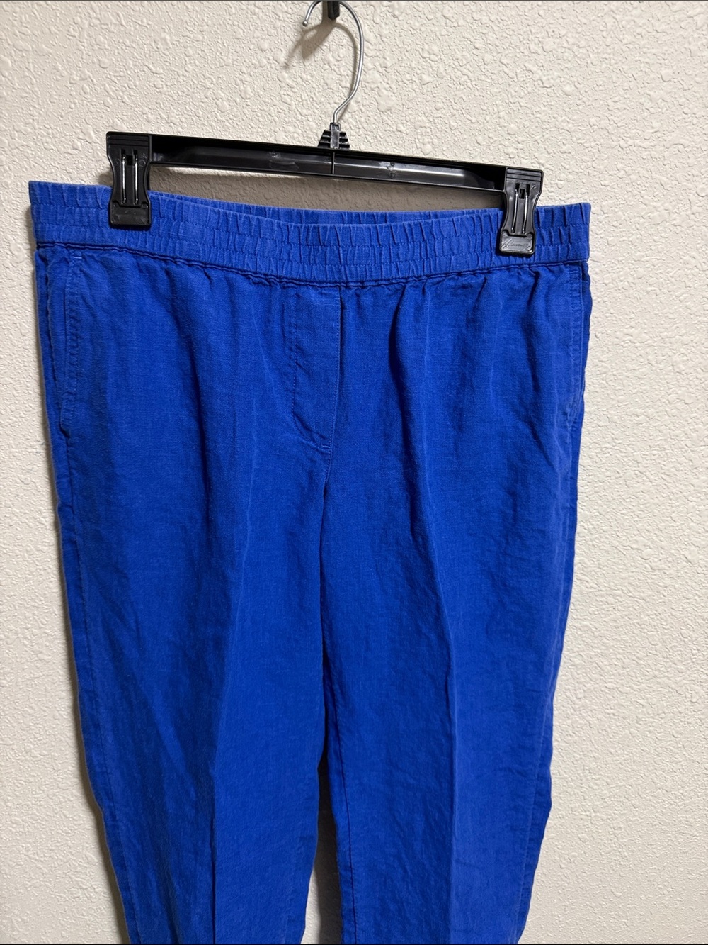 J. Jill Love Linen Cobalt Blue Elastic Waist Pants Small Petite 100% Linen - Picture 7 of 11